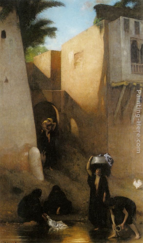Leon Bonnat Femmes Fellahs au Lavoir, Caire